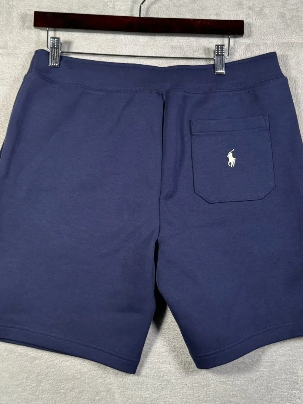 Polo Ralph Lauren Sweat Shorts Mens M Navy USA 26 Crest Double Knit Fleece $110